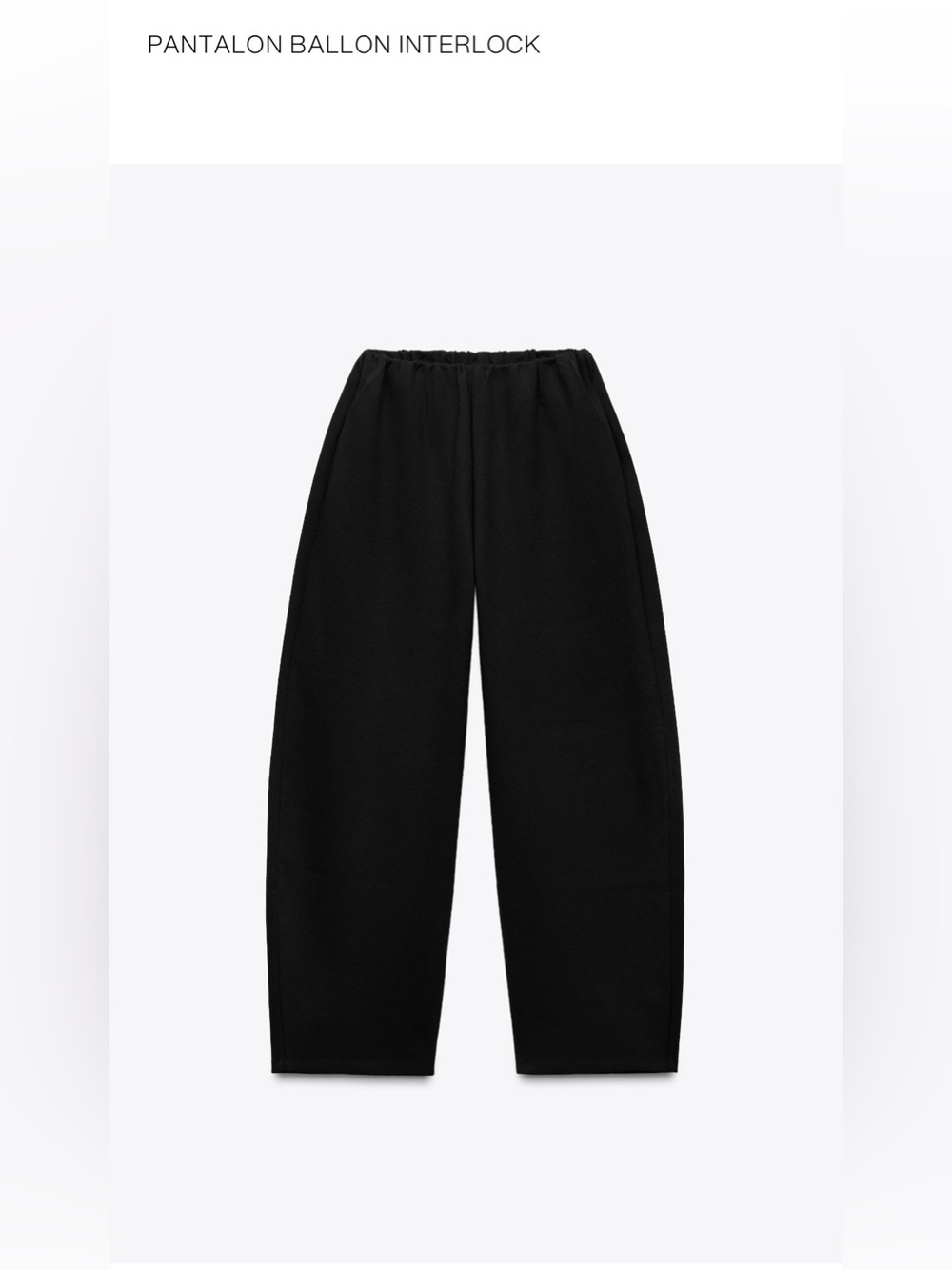 Black Elastic Waist Balloon Pants - Women